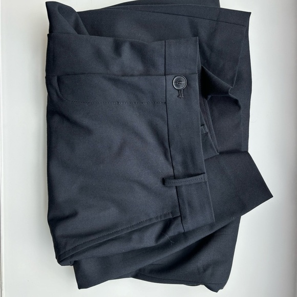 Closed Black Trousers with Yellow Trim - Picture 1 of 4